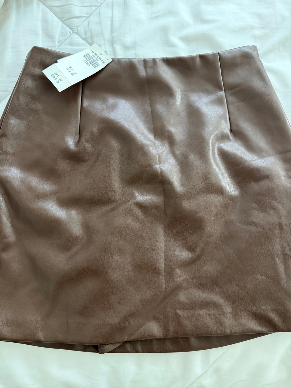 Abercrombie & Fitch Brown Faux Leather Mini Skirt